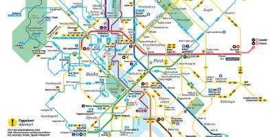 Budimpešta streetcar zemljevid