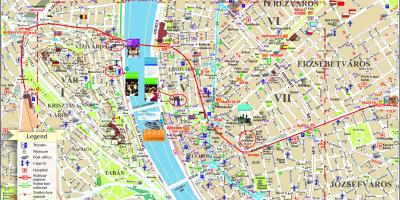 Ulici zemljevid v budimpešti mestno središče