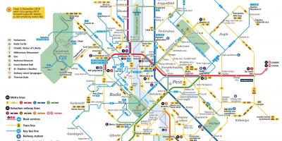 Zemljevid budimpešti javni prevoz