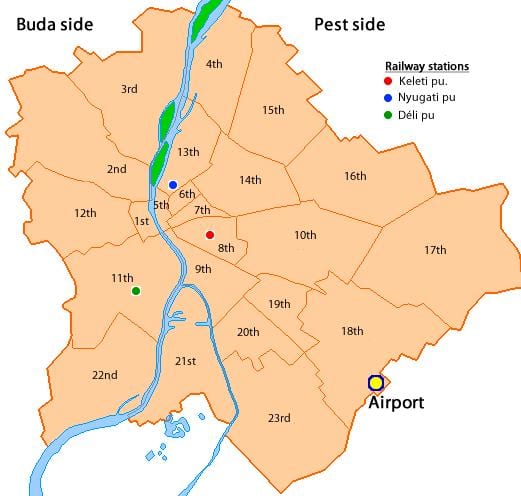 budimpešta 8. okrožju zemljevid