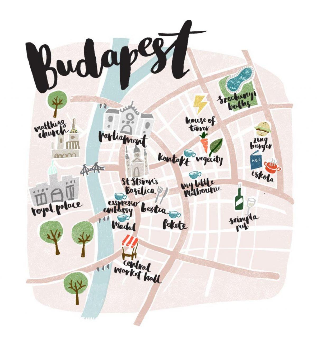 zemljevid budimpešti brez povezave