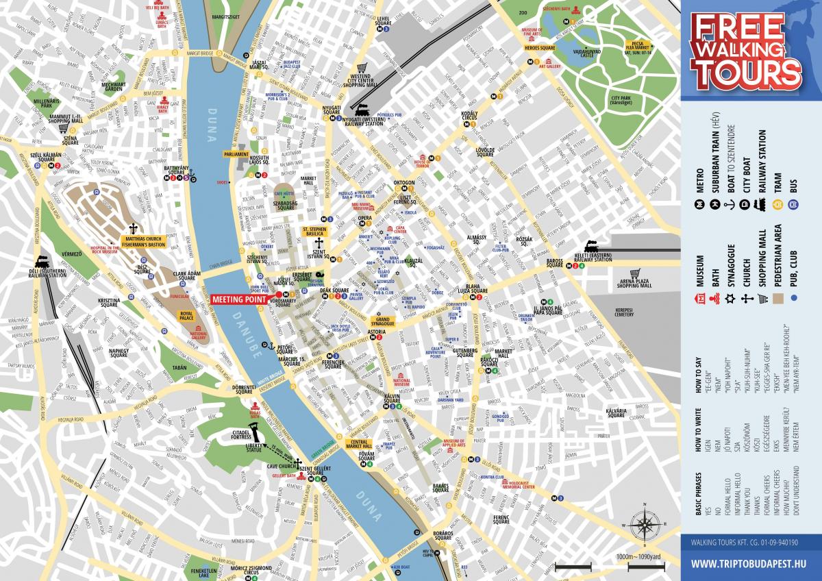 zemljevid budimpešti hoja