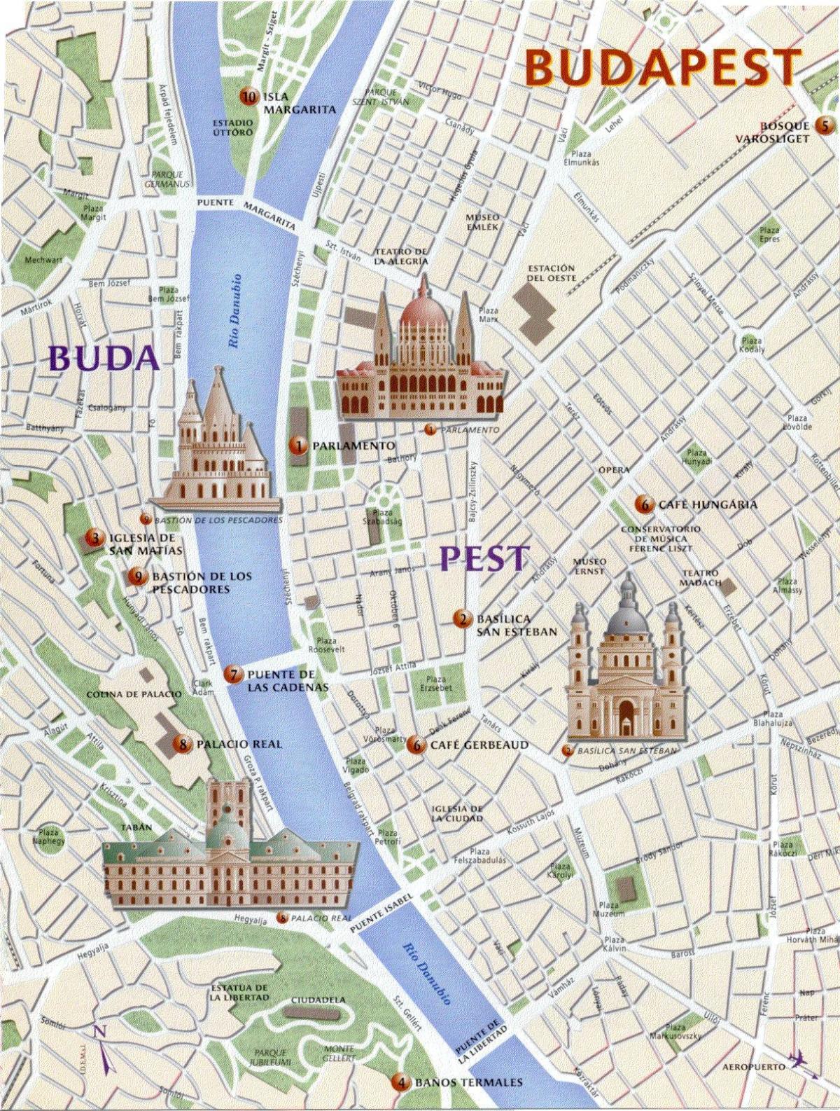 budimpešta točke zemljevid