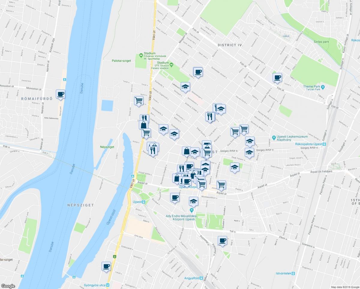 zemljevid budimpešti restavracije