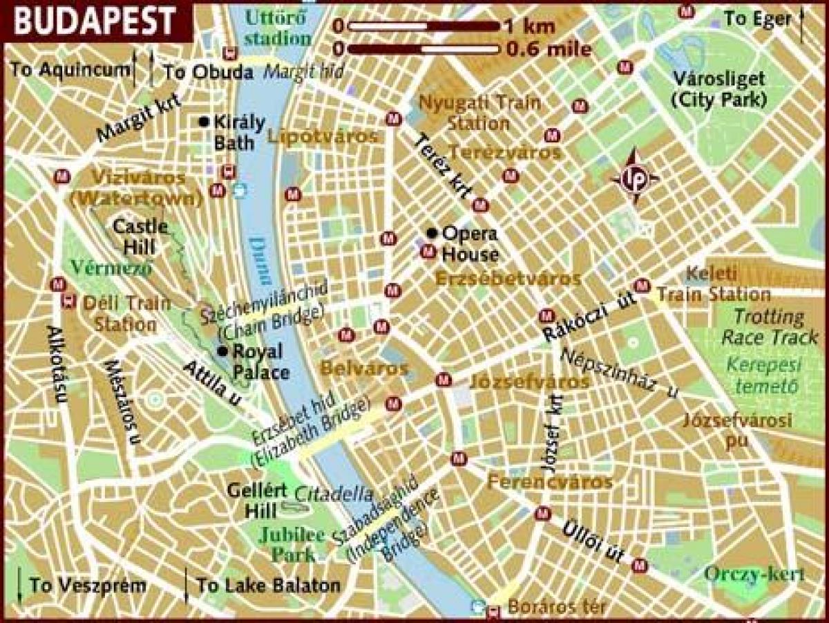zemljevid mesta v budimpešti na madžarskem