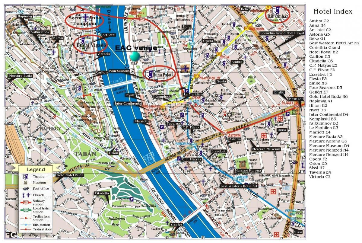 zemljevid hilton budimpešti