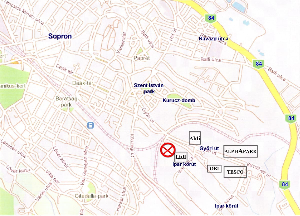 zemljevid lidl budimpešti