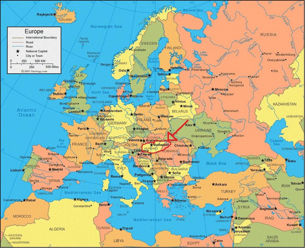 budimpešta zemljevid z lokacijo