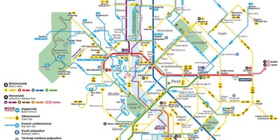 Budimpešta avtobusne linije zemljevid