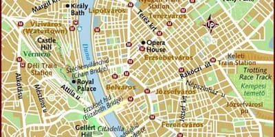Zemljevid mesta v budimpešti na madžarskem